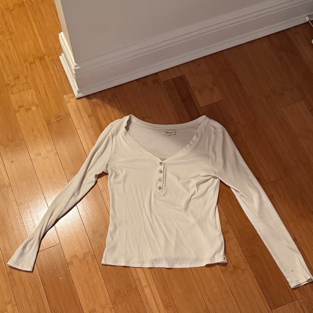 Madewell Cream Long Sleeve Women's Tee